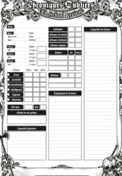 BBECOFG17 - Feuille de personnage CO Fantasy Old School