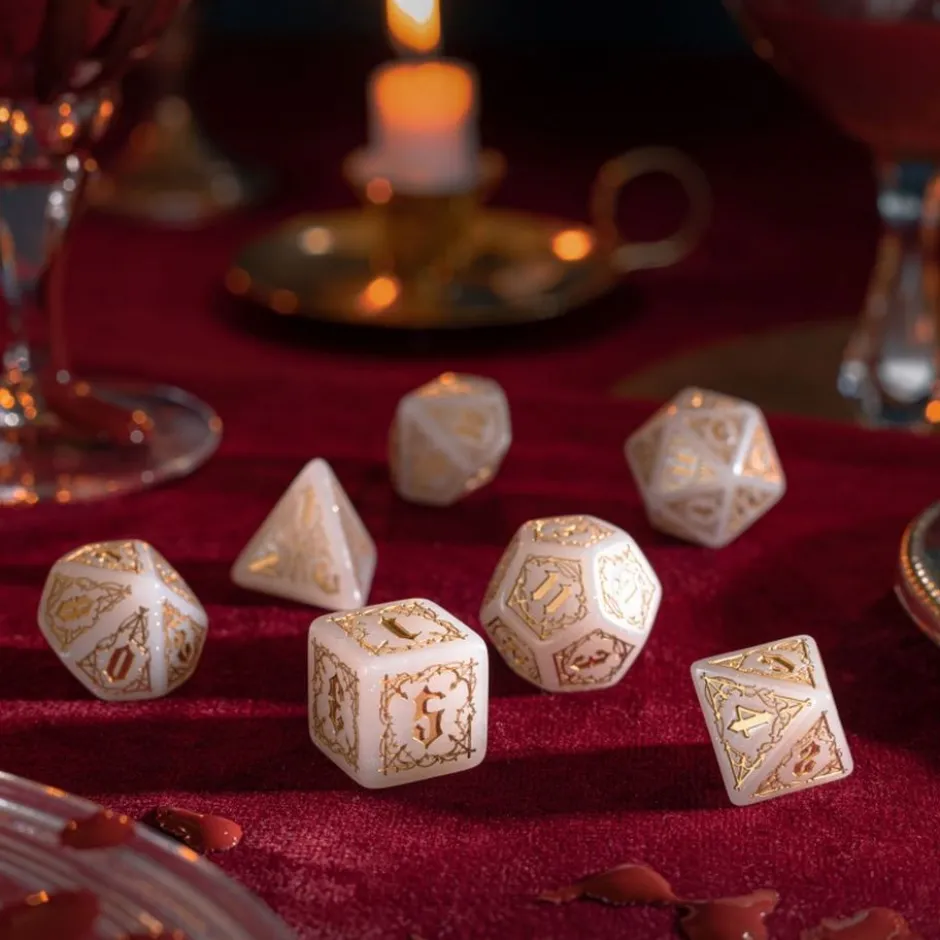 Bloodsucker Dice Set: Immortal (White / Gold)