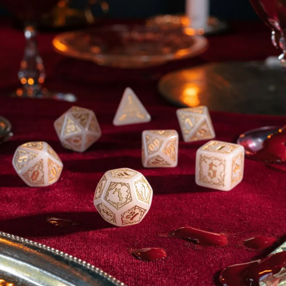 Bloodsucker Dice Set: Immortal (White / Gold)