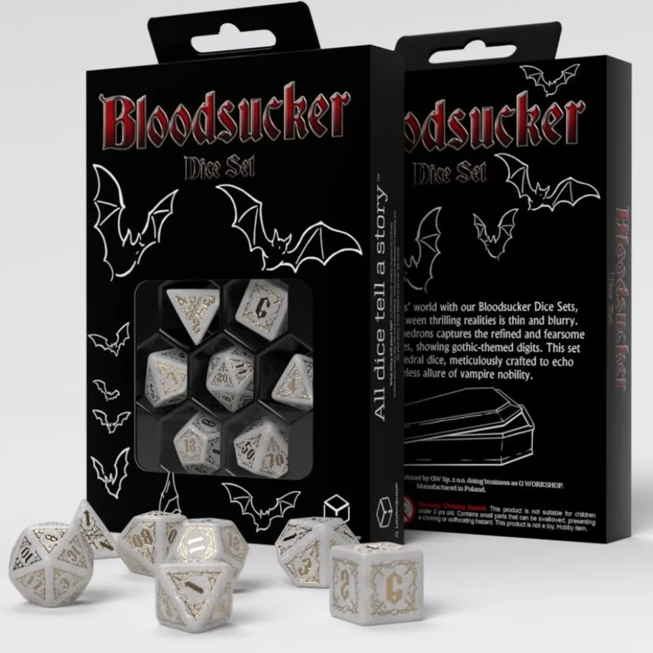 Bloodsucker Dice Set: Immortal (White / Gold)