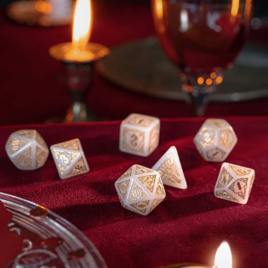 Bloodsucker Dice Set: Immortal (White / Gold)