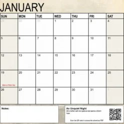 Calendar of Many Adventures 2025