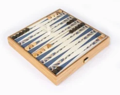 Coffret combo 4 jeux en 1 (echecs serpents backgammon petits cheveaux ) bleu