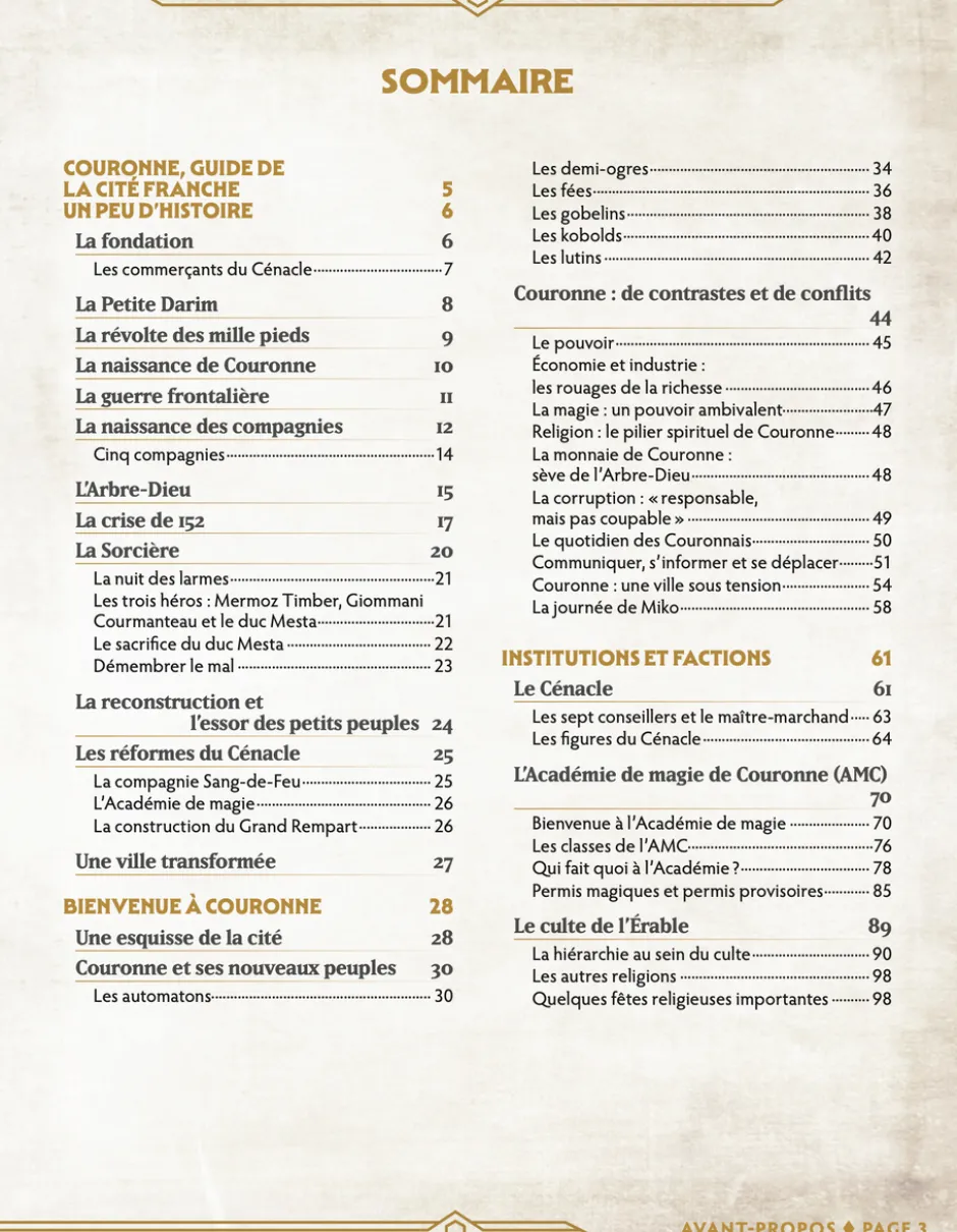 Couronne, guide de la cité franche - Chroniques Oubliées 2ème Edition