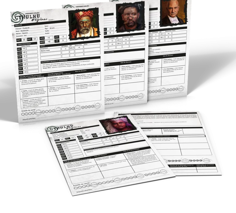 Cthulhu Origines - Personnages pré-tirés