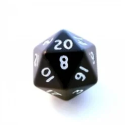 Dé à l'unité : d20 Opaque (couleur aléatoire)