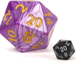 Dé à l'unité : d20 Titan Violet/Or (55mm)