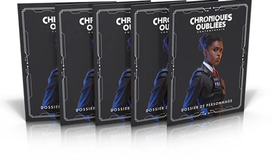 Dossiers de personnage (x5) - Chroniques Oubliées Contemporain 2ème édition