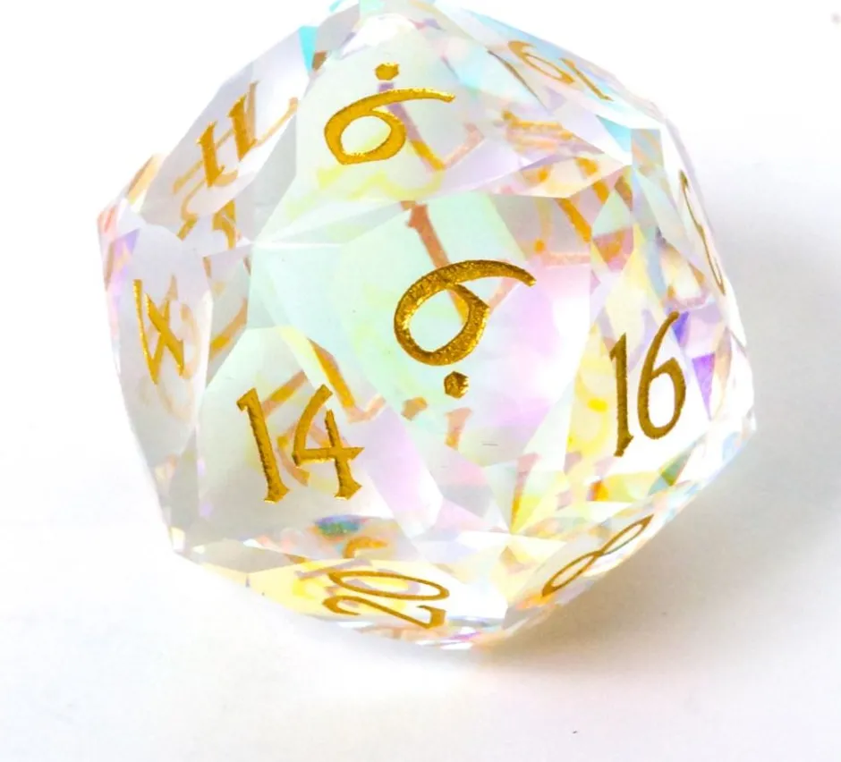 Dés D20 en Verre 30mm – Édition Artisanale Surdimensionnée