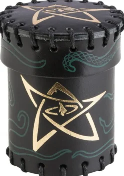 Gobelet à dés : Cthulhu Black / Green Golden Leather Dice Cup