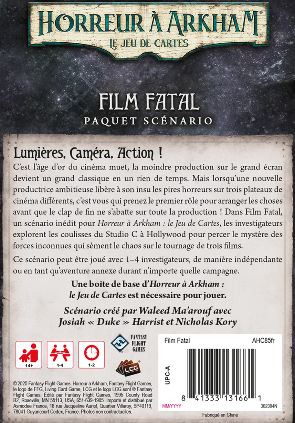 Horreur à Arkham JCE - Film Fatal (Paquet scénario)