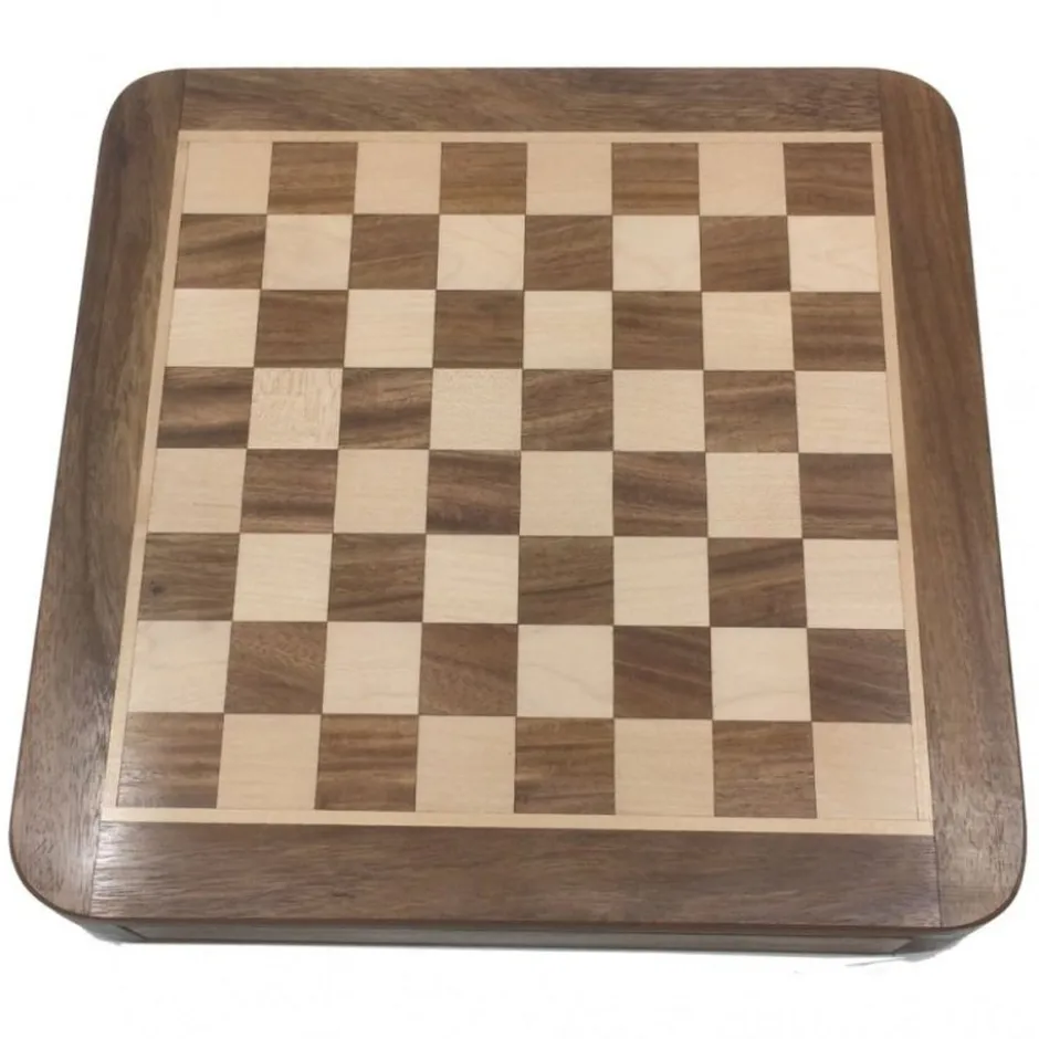 Jeu d'Échecs Magnétique à Tiroir en Bois (25cm)