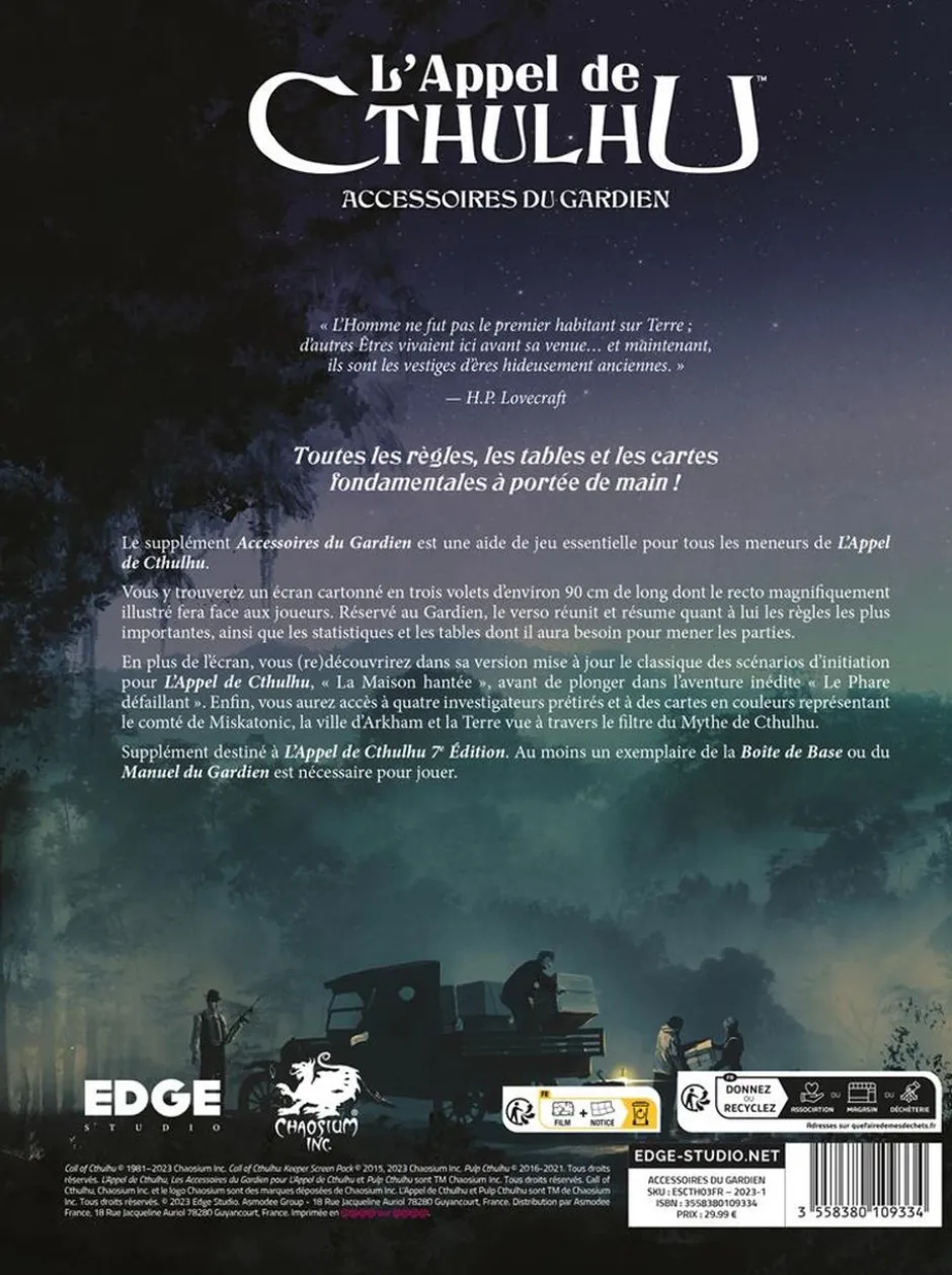 L'Appel de Cthulhu : Accessoires du Gardien