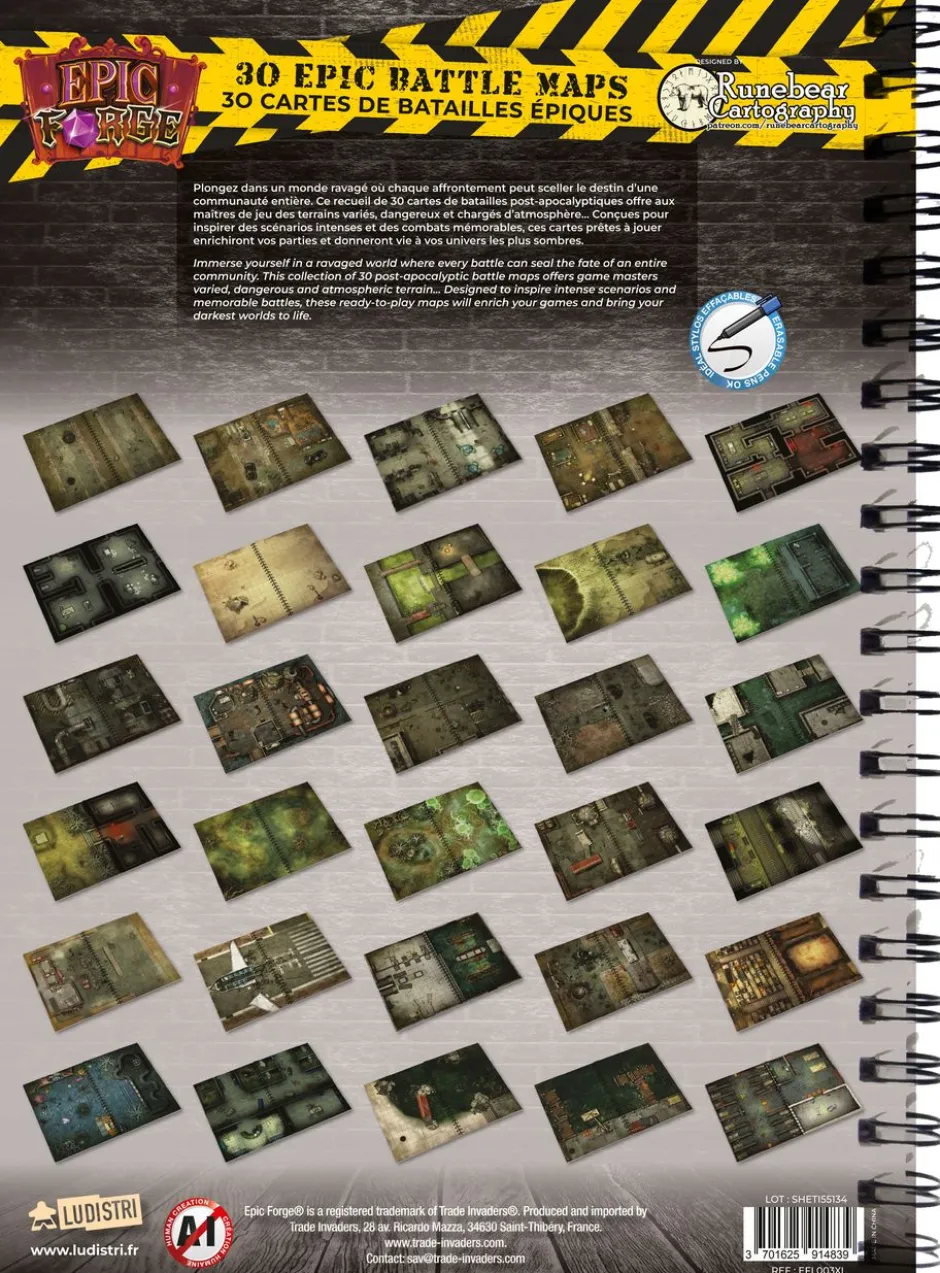Livre Plateau de Jeu : Post Apocalyptique - (305x420 mm) Taille XL - A3 - Couverture Rigide