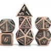 Lot 7 dés métal 14mm (boite métal) - Glazed Copper