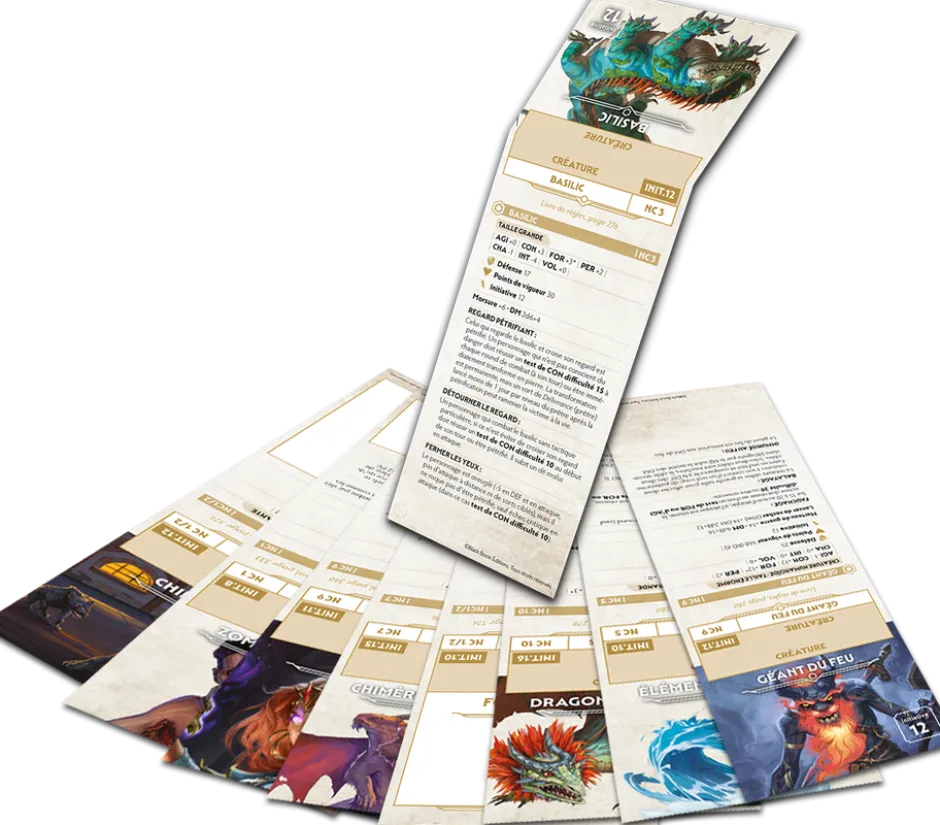 Mémentos de PNJ + monstres des scénarios du livre de base - Chroniques Oubliées 2ème Edition