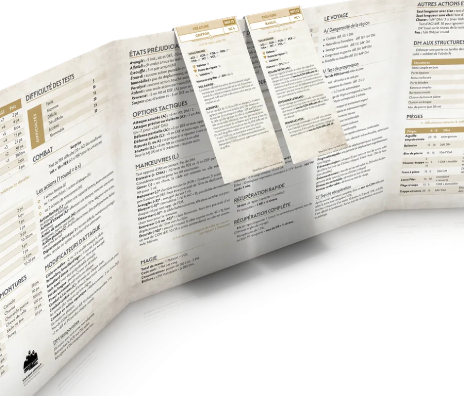 Mémentos de PNJ + monstres des 8 scénarios - Chroniques Oubliées 2ème Edition