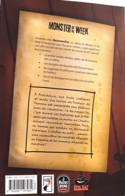 Monster of The Week : Setting Necronomicon