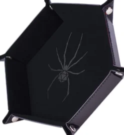Piste de dés - Araignée Noire - 19 x 19 cm - Cuir et velours