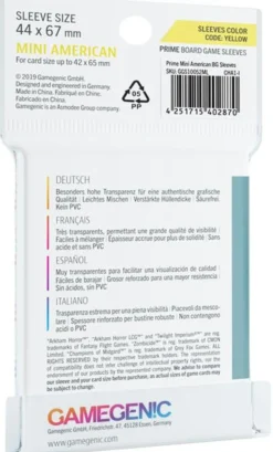 Protège-cartes : Gamegenic Mini American Prime Sleeves (44x67 mm)