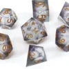 Set de dés - angles acérés - Coeur Liquide Brillant : Gris