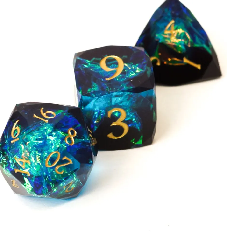 Set de dés : Crystal Bleu & Noir