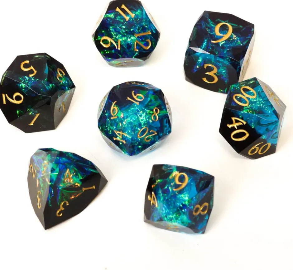Set de dés : Crystal Bleu & Noir