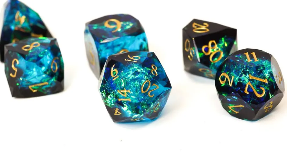 Set de dés : Crystal Bleu & Noir