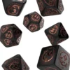Set de dés : Dragons Obsidian (Black / Copper / modern d4)