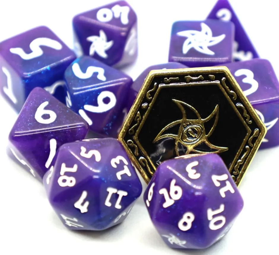 Set de dés - Elder Dice : Astral Elder Sign - Silver Key