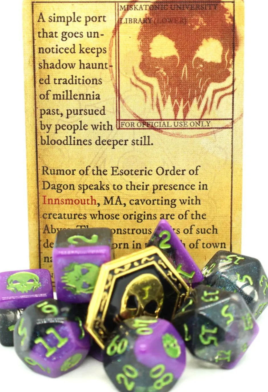 Set de dés - Elder Dice : In the Shadows of Innsmouth Polyhedral Collection