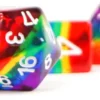 Set de dés fantaisie : arc-en-ciel transparents
