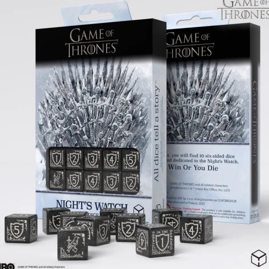 Set de dés : Game of Thrones - Night's Watch 10xD6 Dice Set.
