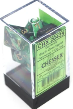 Set de dés : Gemini Black-Green/Gold CHX26439