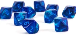 Set de dés : Gemini Blue-Blue/light blue Luminary (10 d10) CHX26263