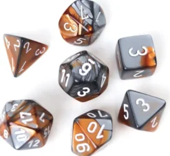 Set de dés : Gemini Copper Steel / White CHX26424