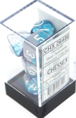 Set de dés : Gemini Steel-Teal / White CHX26456