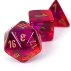 Set de dés : Gemini Translucent Red-Violet/gold CHX26467