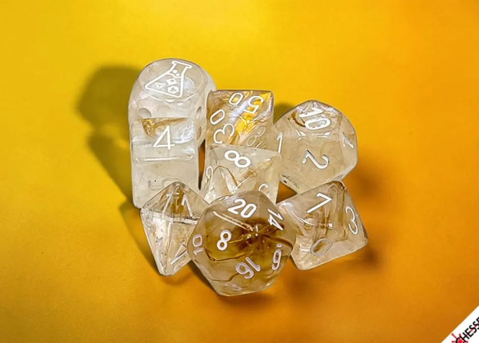 Set de dés : Lab Dice BorealisChampagne / Blanc CHX30075