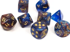 Set de dés : Lab Dice Lustrous Azurite / Gold CHX30055