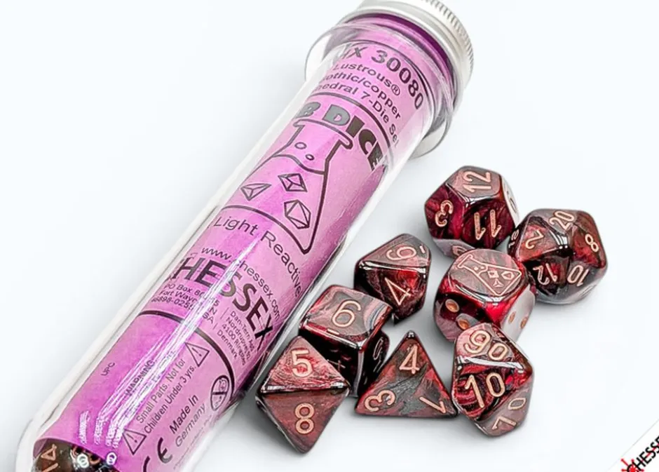 Set de dés : Lab Dice Lustrous Gothic / Cuivre CHX30080