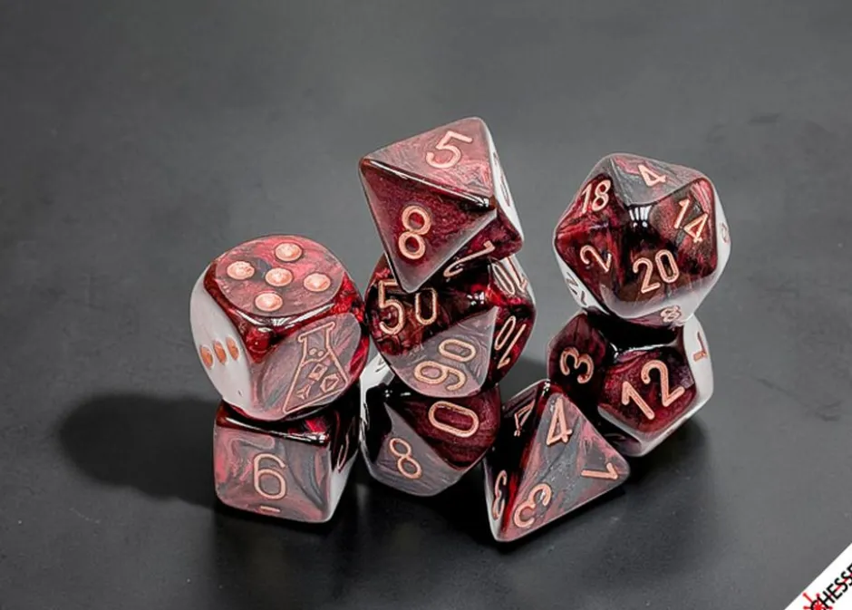 Set de dés : Lab Dice Lustrous Gothic / Cuivre CHX30080