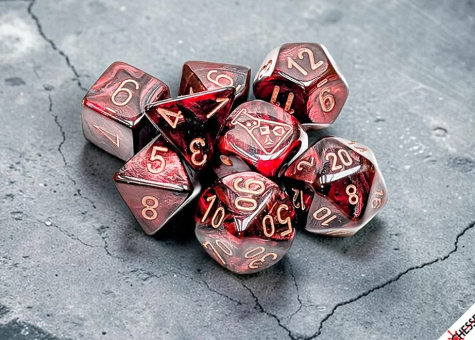 Set de dés : Lab Dice Lustrous Gothic / Cuivre CHX30080