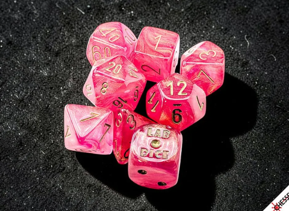 Set de dés : Lab Dice Shimmer Ignis / Or CHX30076