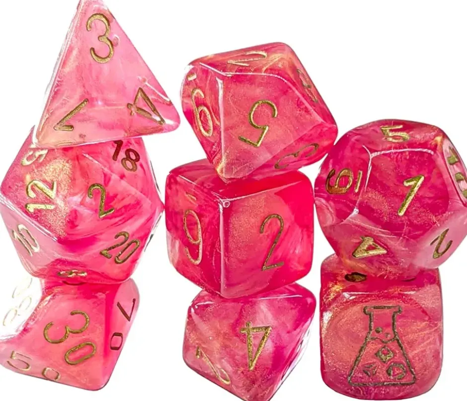 Set de dés : Lab Dice Shimmer Ignis / Or CHX30076