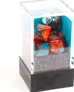 Set de dés : Mini-Polyhedral Gemini Red-teal/gold CHX20662