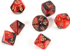 Set de dés : Mini-Polyhedral Gemini Black-red/gold CHX20633