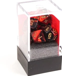 Set de dés : Mini-Polyhedral Gemini Black-red/gold CHX20633