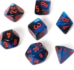 Set de dés : Mini-Polyhedral Gemini Black-Starlight/red CHX20658