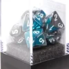 Set de dés : Mini-Polyhedral Gemini Steel-Teal/white CHX20656